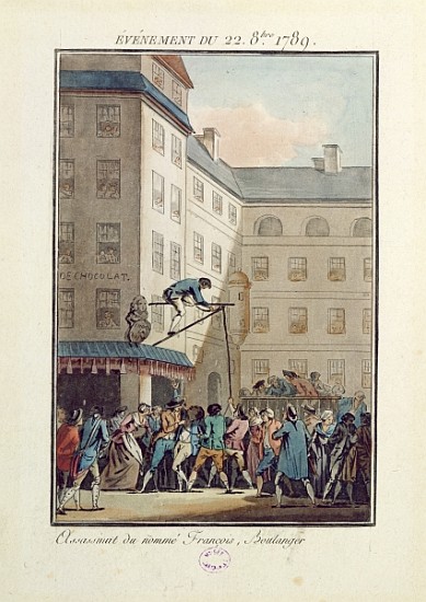 Events of the 22nd of October 1789: Hanging of a man named Francois, a baker a Jean-Francois Janinet