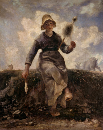 Spinning shepherdess (La fileuse) a Jean-François Millet