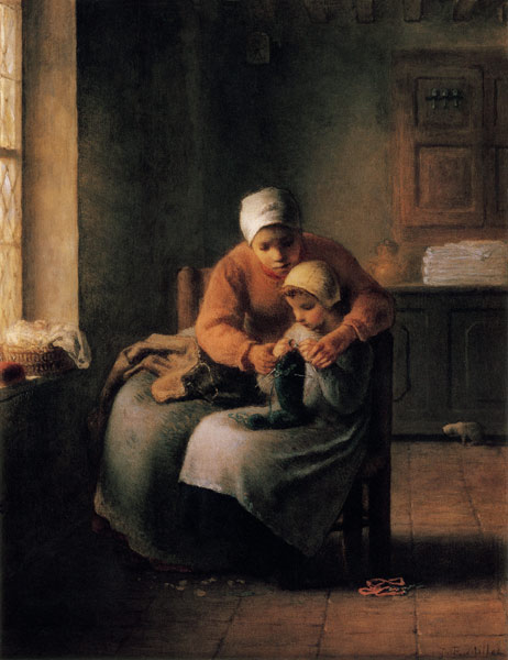 The knitting hour a Jean-François Millet