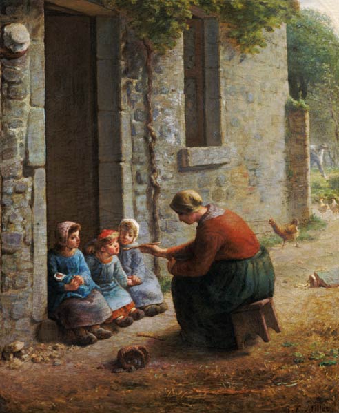Feeding the Young a Jean-François Millet