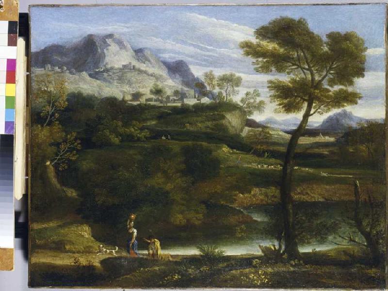 Berglandschaft mit Wasserträgerin a Jean-François Millet