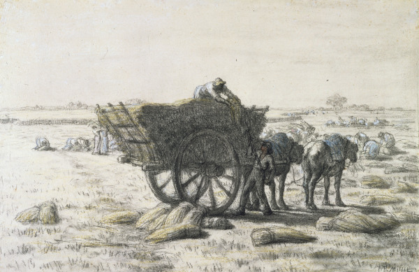 J.F.Millet, Harvesters Loading Wheat... a Jean-François Millet