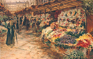 Flower market a Jean François Raffaelli