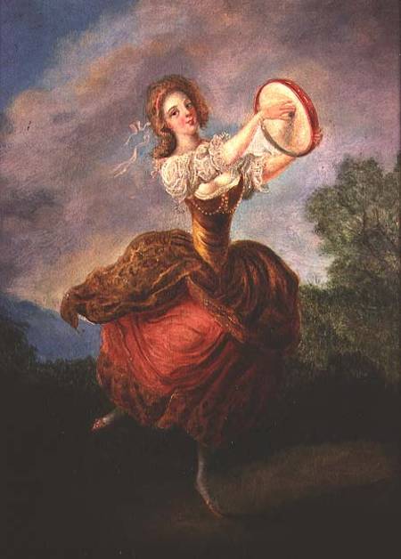 Dancer with a Tambourine a Jean Frederic Schall
