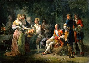 The declaration of love Louis XIV. of France to Louise de of La Vallière a Jean Frederic Schall