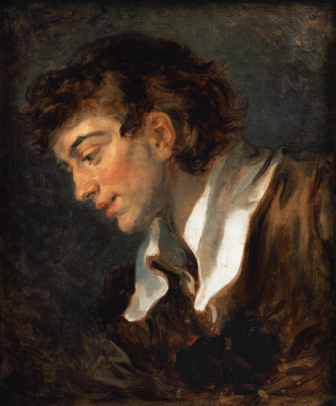 Head of a young Man a Jean Honoré Fragonard