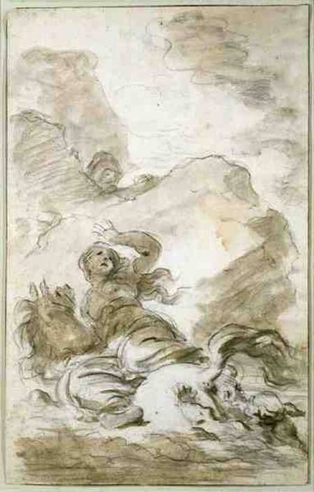 Angelica reaches the Shore Where the Hermit Lies in Wait (chalk, pen a Jean Honoré Fragonard