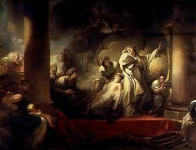 The major part priests' Coresos sacrifices himself to save Kallirhoë a Jean Honoré Fragonard