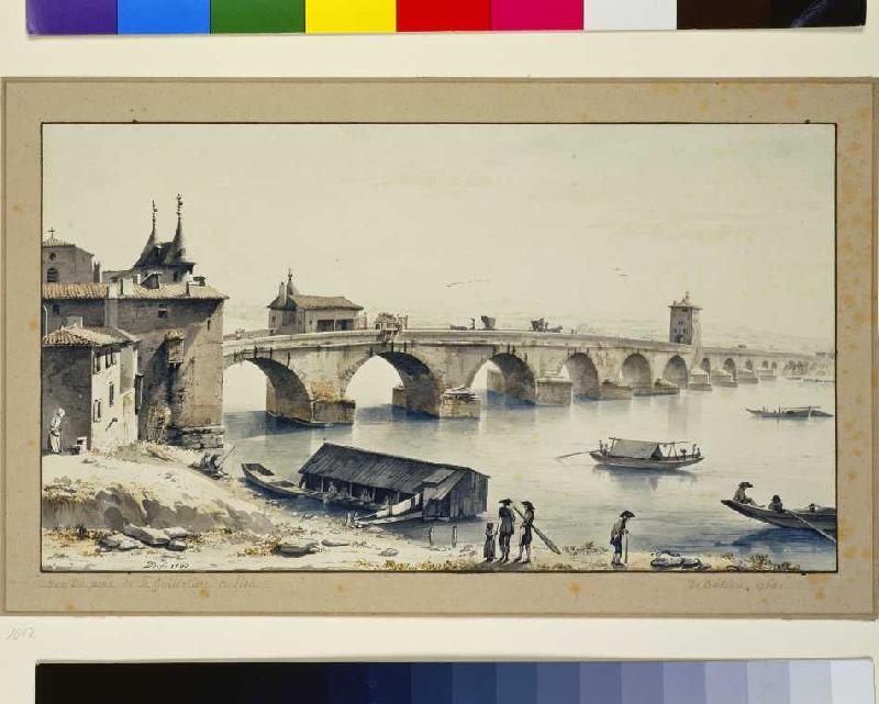Ansicht der Rhone-Brücke in Lyon a Jean Jacques de Boissieu