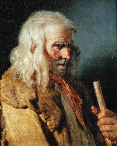 Portrait of a Breton Peasant a Jean-Jacques Francois Monanteuil