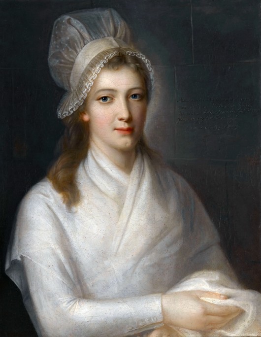 Portrait of Charlotte Corday (1768-1793) a Jean-Jacques Hauer