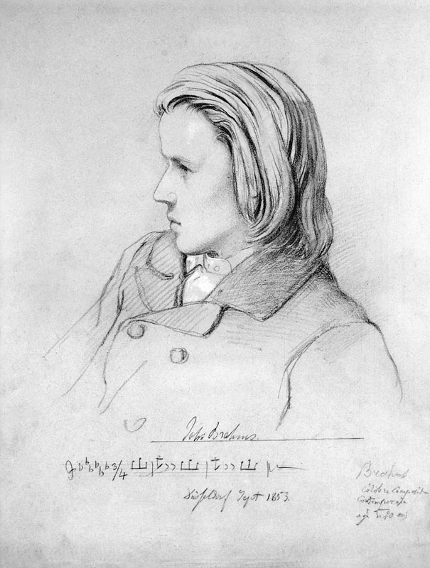 Johannes Brahms (1833-97) aged twenty a Jean Joseph Bonaventure Laurens
