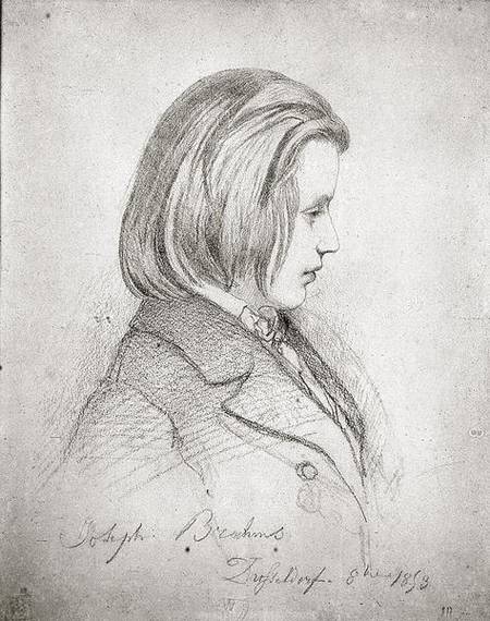 Portrait of Johanes Brahms (1833-97) aged Twenty a Jean Joseph Bonaventure Laurens