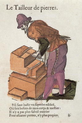The Stone-cutter (colour engraving) a Jean Leclerc