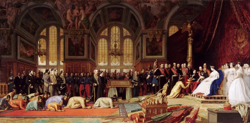 Reception of the Ambassadors of Siam by Napoleon III at the Palace of Fontainebleau on June 27, 1861 a Jean-Léon Gérome