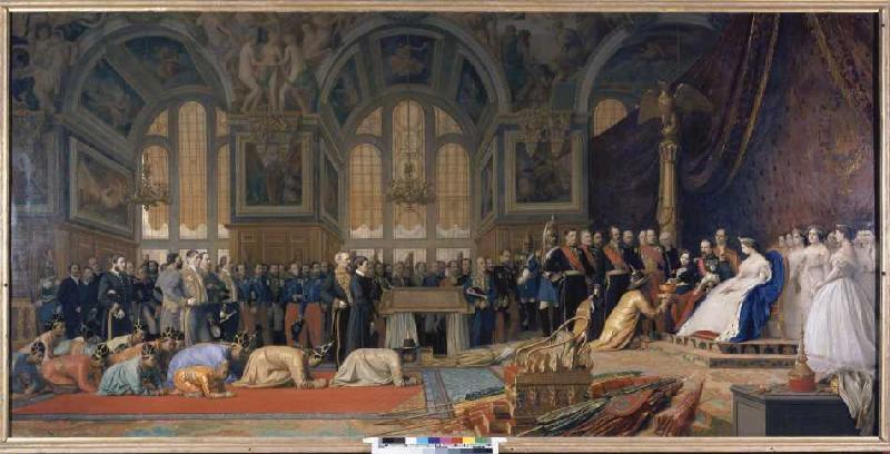 Reception sent Siamese in the castle Fontainebleau. a Jean-Léon Gérome