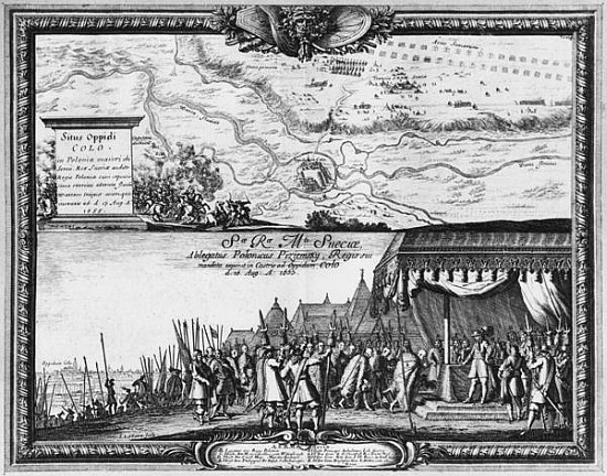Defeat of the Polish army at Kola, August 1655, King of Sweden receives the Ambassador of Poland for a Jean Lepautre