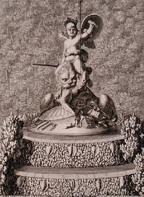The 'Spirit of Valour' centrepiece of a fountain at Versailles, 1676