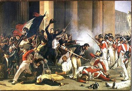 Scene of the 1830 Revolution at the Louvre a Jean Louis Bezard