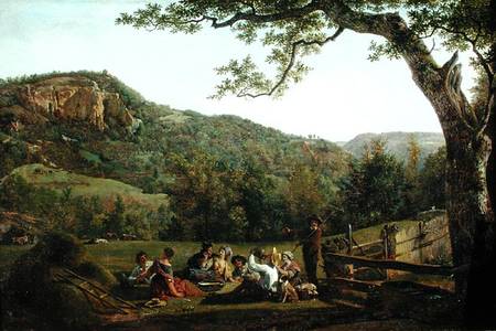 Haymakers Picnicking in a Field a Jean Louis De Marne