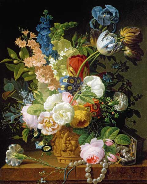 Still Life with Flowers a Jean Louis Prevost