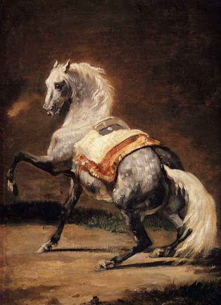 Cavallo pezzato grigio a Jean Louis Théodore Géricault