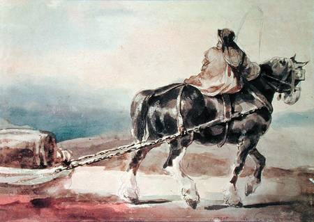 The Barge Horse (pencil & w/c on paper) a Jean Louis Théodore Géricault