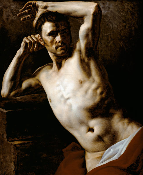 Male nude half-length a Jean Louis Théodore Géricault