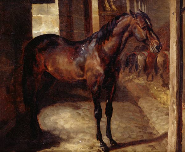 Dark Bay Horse in the stable a Jean Louis Théodore Géricault