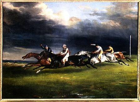 The Epsom Derby a Jean Louis Théodore Géricault