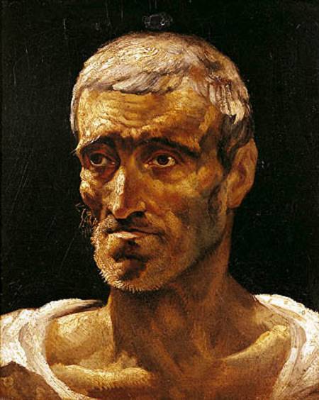 Head of a Shipwrecked Man, study for the Raft of Medusa a Jean Louis Théodore Géricault