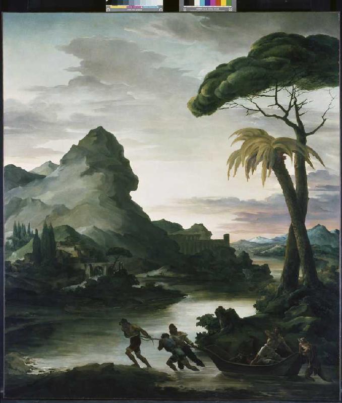 Heroic landscape with fishermen a Jean Louis Théodore Géricault