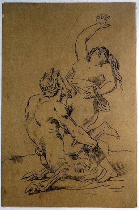 Nymph and Satyr a Jean Louis Théodore Géricault