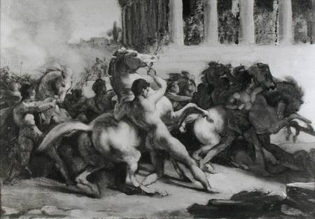 Study for the Race of the Barbarian Horses a Jean Louis Théodore Géricault