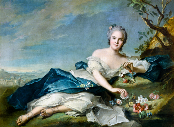 Henrietta Maria of France (1606-69) as Flora a Jean Marc Nattier