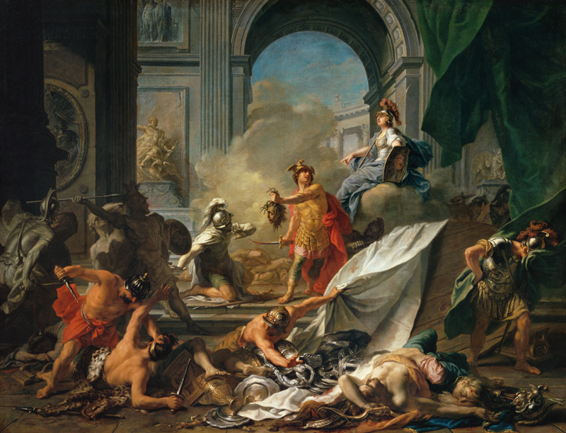 Perseus and Minerva let Phineus petrify by the Medusenhaupt a Jean Marc Nattier
