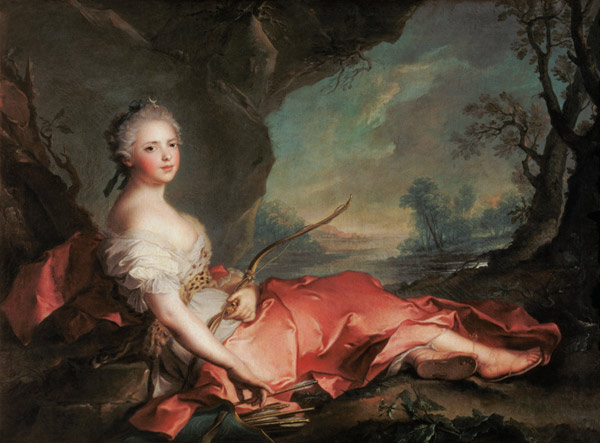 Portrait of Maria Adelaide of France, daughter of Louis XV dressed as Diana a Jean Marc Nattier