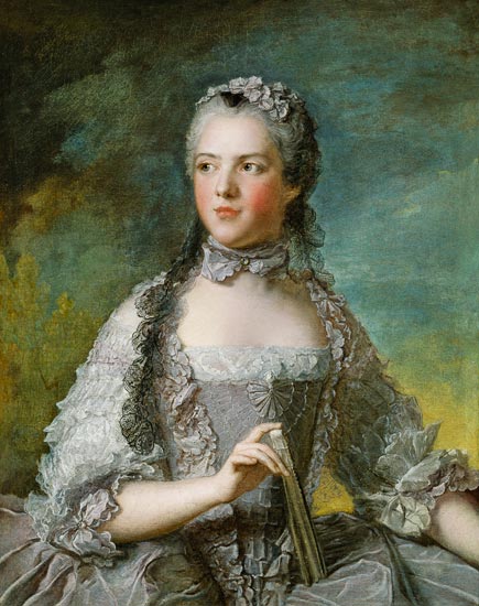 Portrait of Adelaide de France (1732-1800) with a Fan a Jean Marc Nattier