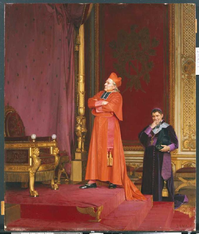 Ein Kardinal betrachtet Napoleons Thron. a Jean or Jehan Georges Vibert