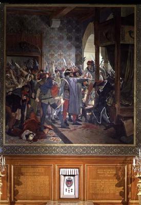 Etienne Marcel (d.1358) protecting the Dauphin from the Mob in 1358 a Jean Paul Laurens