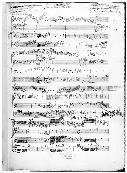 Opening page of the score of ''Les Paladins'', opera a Jean-Philippe RameauRameau