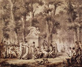 The Jardin des Tuileries in 1808 (pen & ink and bistre in paper)