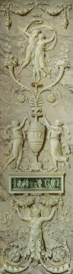 Panel of trompe l'oeil ornament (detail) a Jean Simeon Rousseau