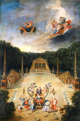 The Groves of Versailles. L'Arc de Triomphe (oil on canvas) a Jean the Younger Cotelle