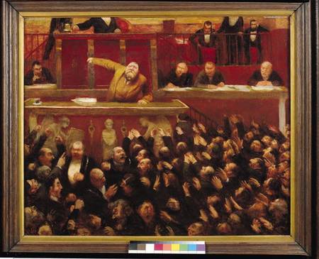 Jean Jaures (1859-1914) Speaking at the Tribune of the Chamber of Deputies a Jean Veber