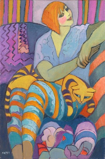 Hold That Tiger (oil on canvas)  a Jeanette  Lassen
