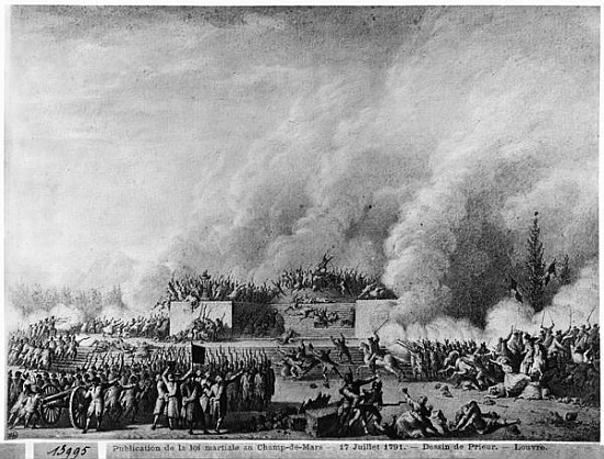 Publishing the martial law at the Champs-de-Mars, Paris, 17th July 1791 a Jean Louis the Younger Prieur