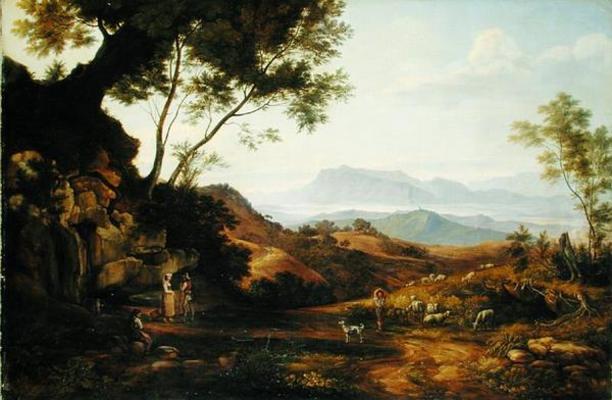 Italian Landscape (oil on canvas) a Joachim Faber