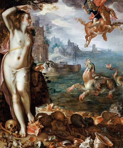Perseus Rescuing Andromeda a Joachim Wtewael or Utewael