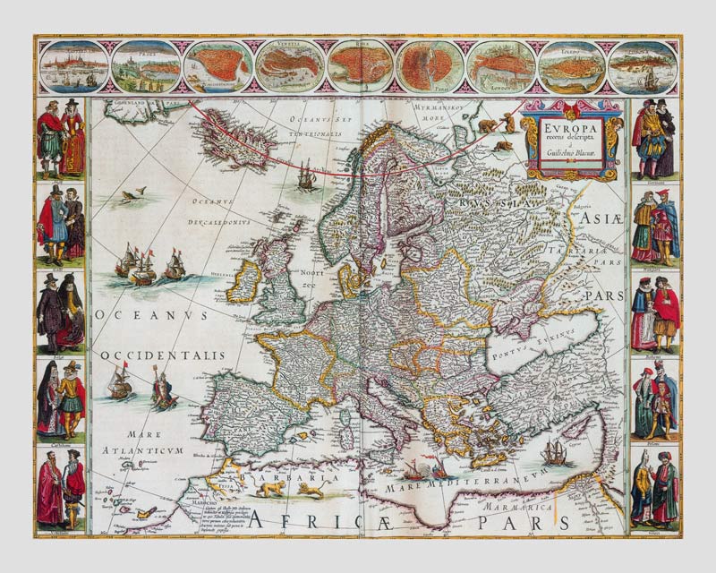 Europe Map (From: Atlas Maior) a Joan Blaeu